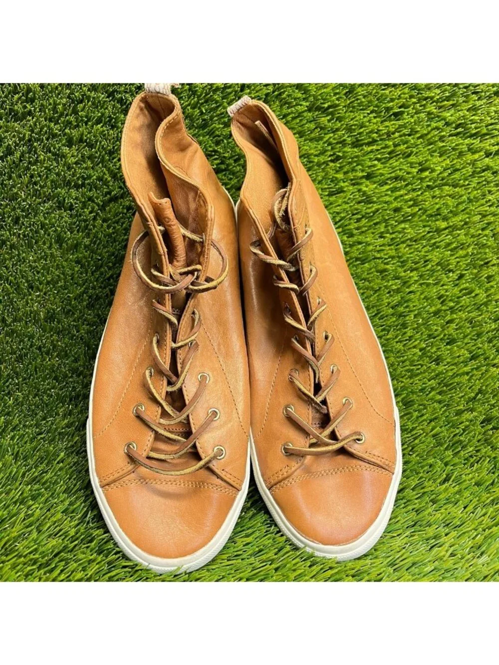 Coach Brenna Womens Size 11 Brown Athletic Leather Lace Up Shoes Sneakers